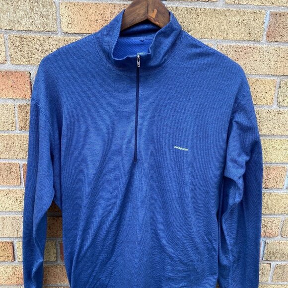 Vintage 2001 Patagonia Capilene 1/4 Zip Long Sleeve Jacket XL Blue - Picture 8 of 11